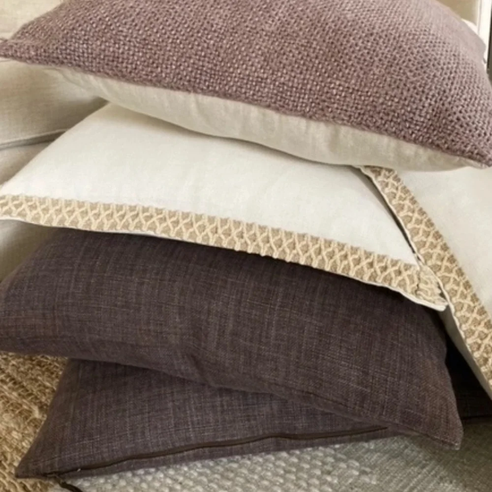 Pottery Barn Libeco Belgian Linen Pillow Cover 24x24 Eggplant Plum